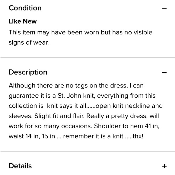 Vintage St John knit dress open work neck and sleeve - Picture 5 of 5